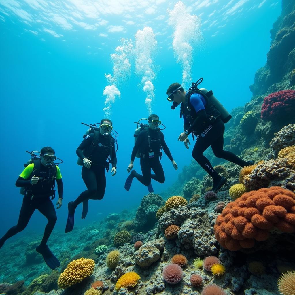 Dive Instructor Guiding Divers in Roatan