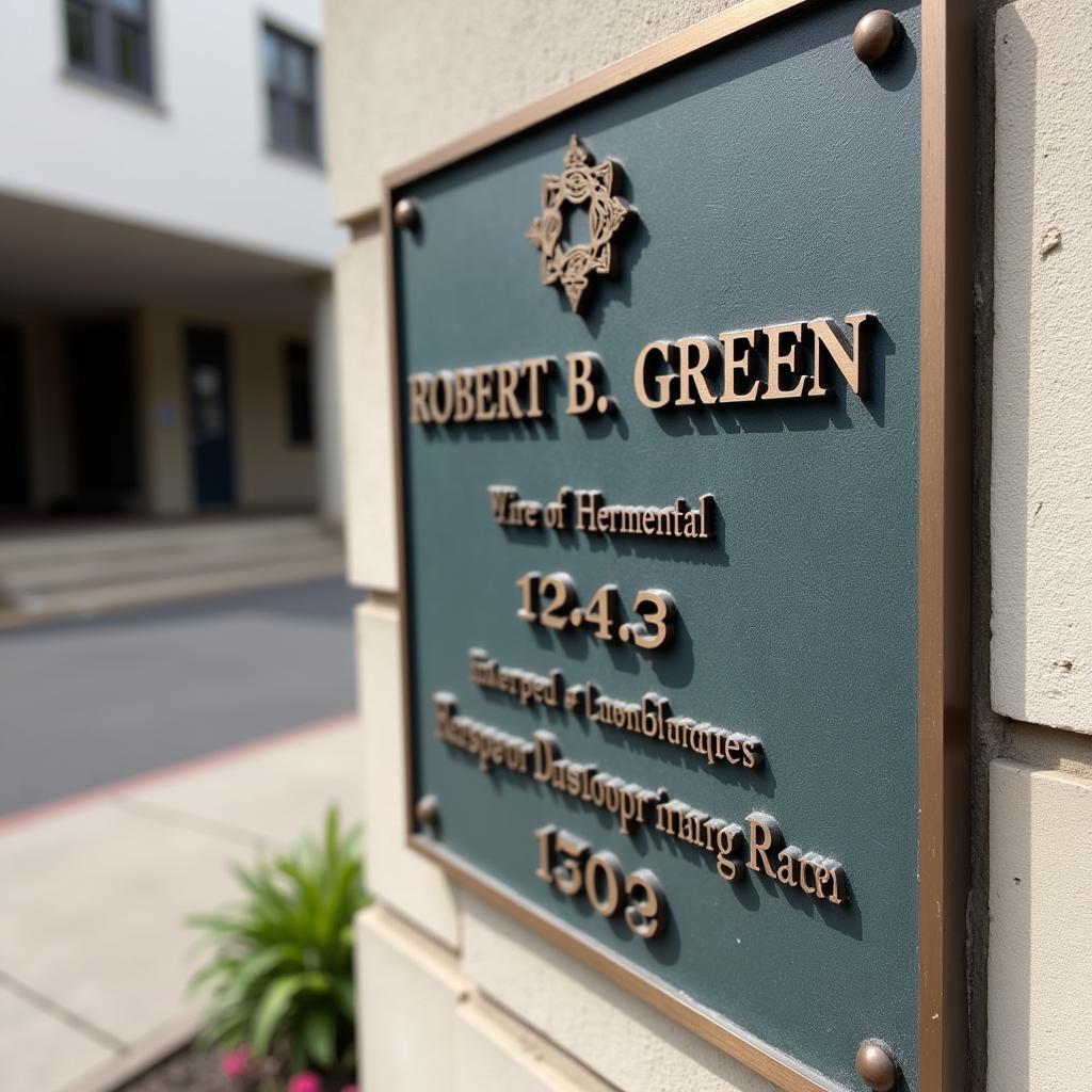 Memorial Plaque at Robert B Green Hospital