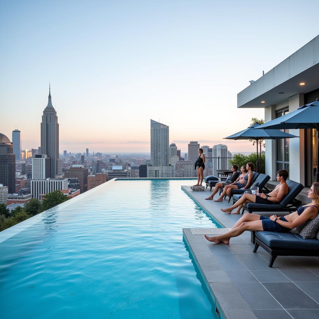 Rooftop Infinity Pool City View