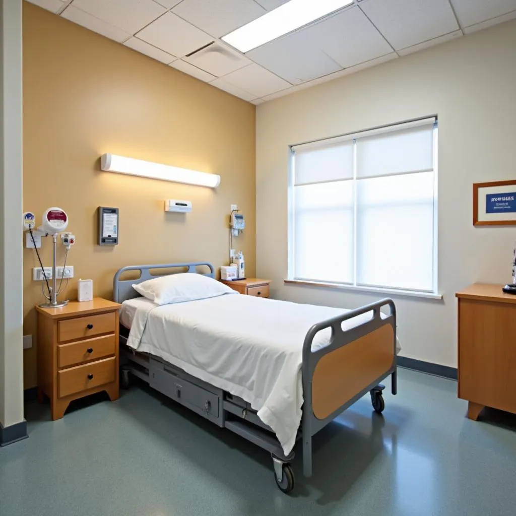 Comfortable and well-equipped patient room at Saint Francis Hospital