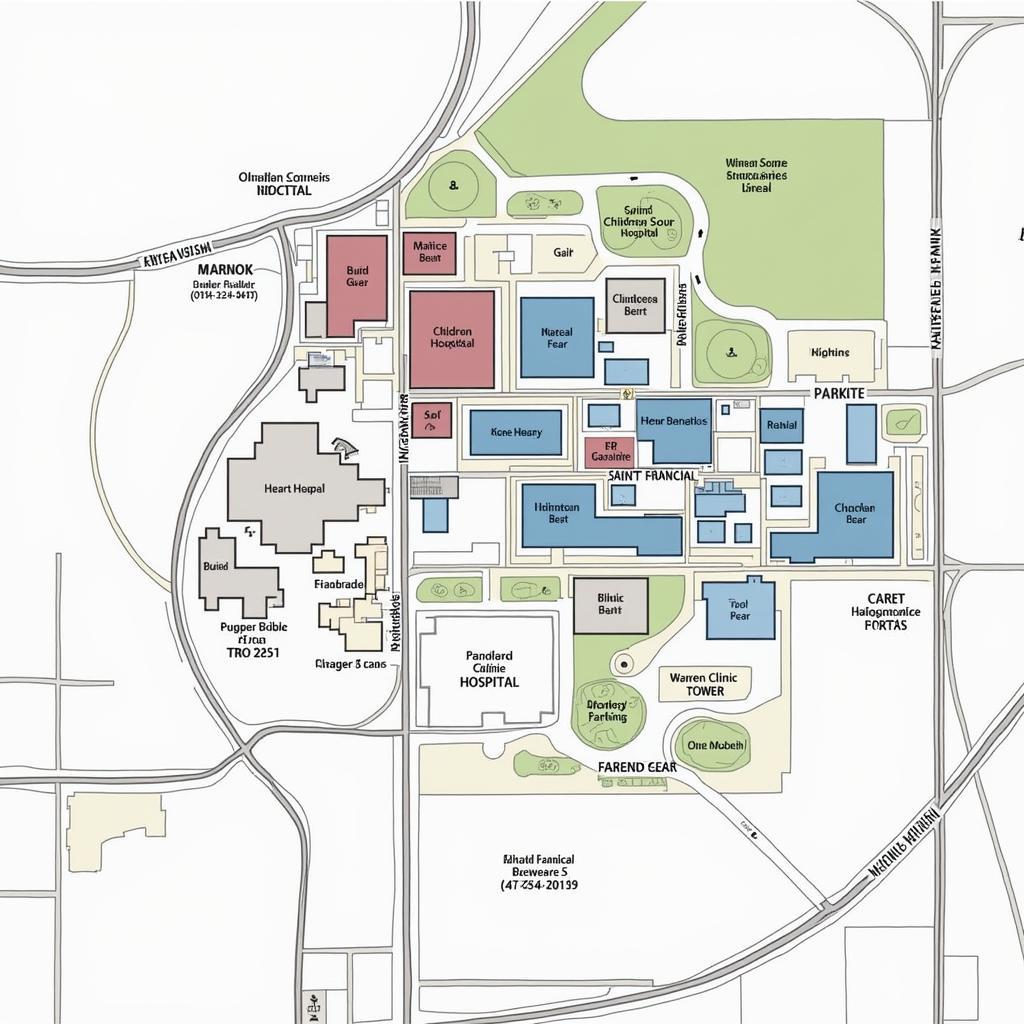 Detailed map of Saint Francis Hospital Tulsa campus