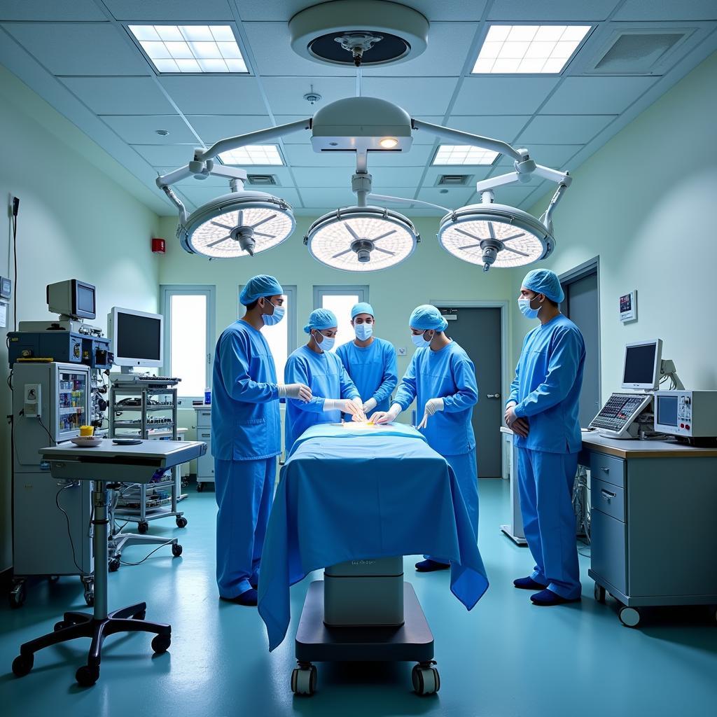 Advanced medical technology in a sterile operating room