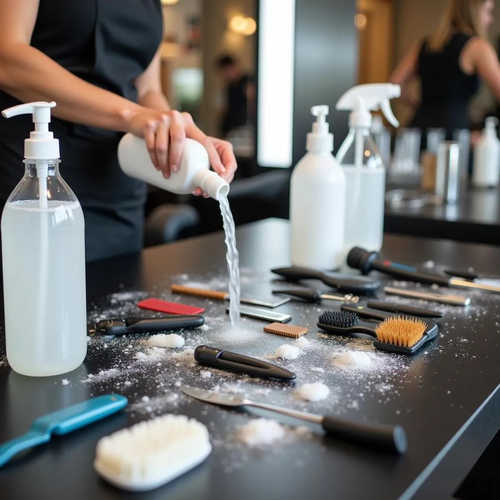 Salon Staff Cleaning Tools