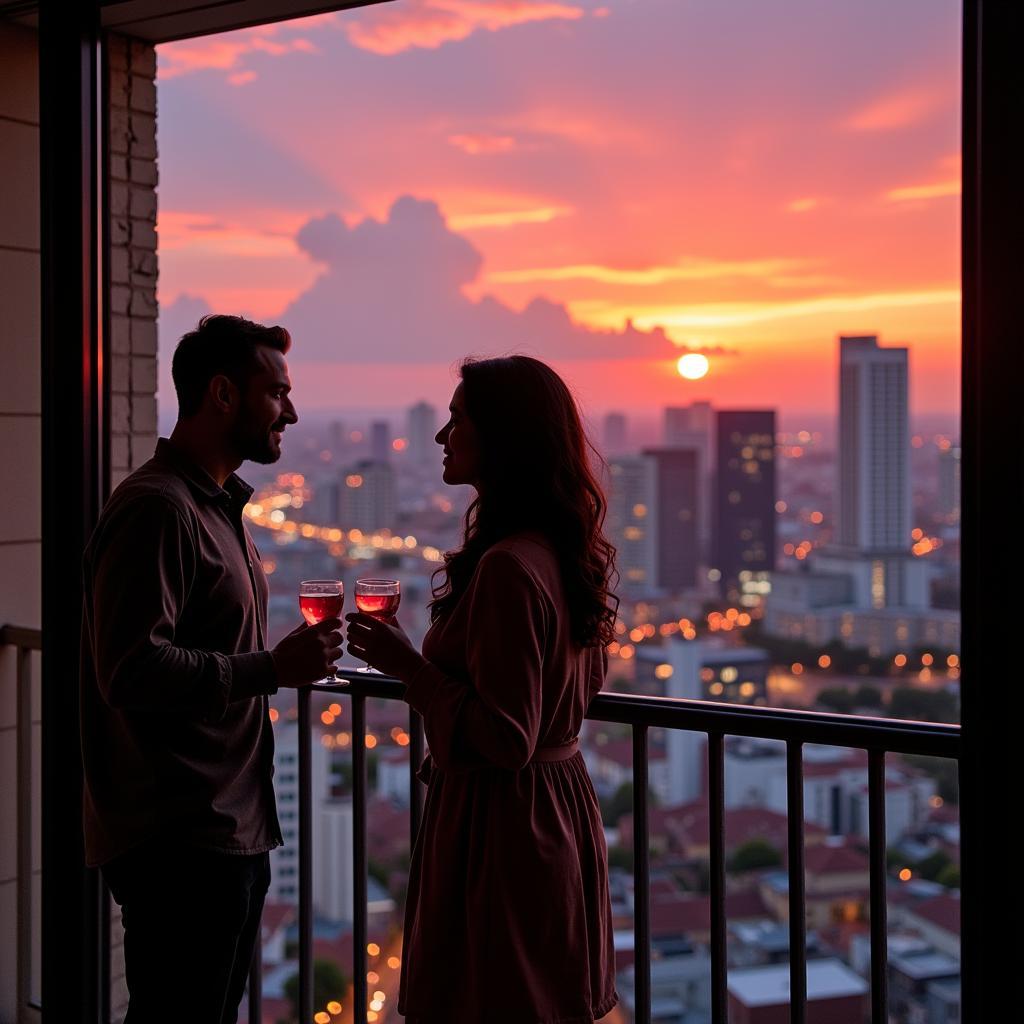 Hotel Balcony with City View