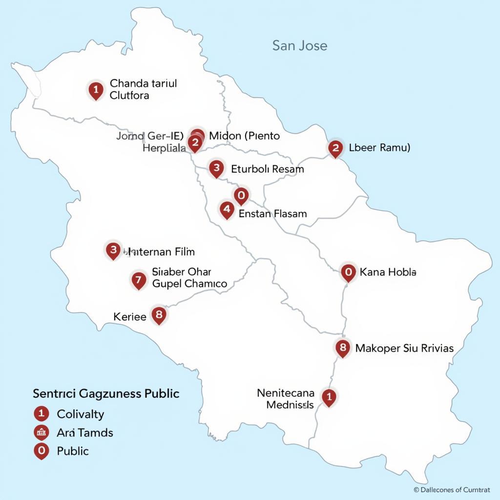 Map of Hospitals in San Jose, Costa Rica