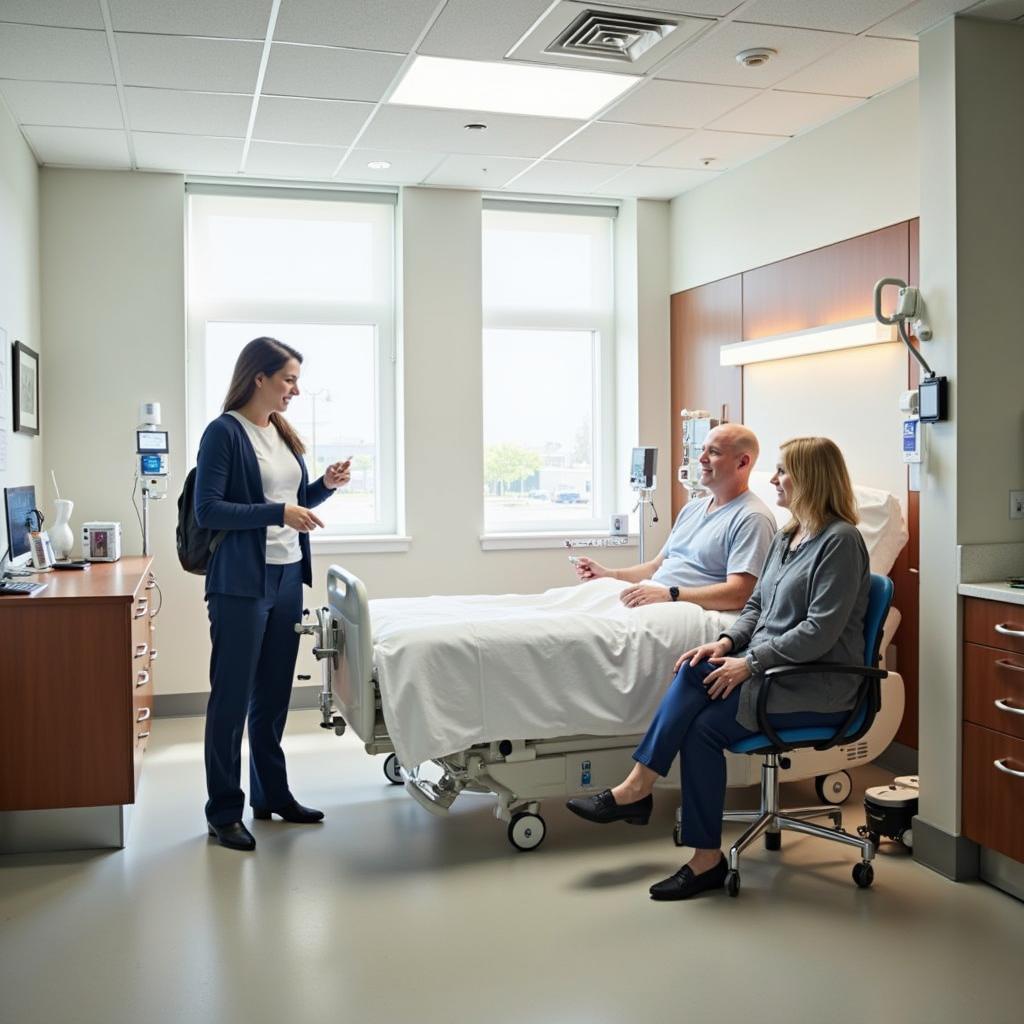 A patient recovering comfortably in a San Jose Hospital room