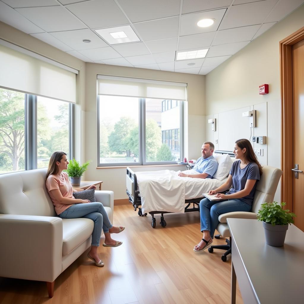 Comfortable and modern patient room at San Jose Hospital