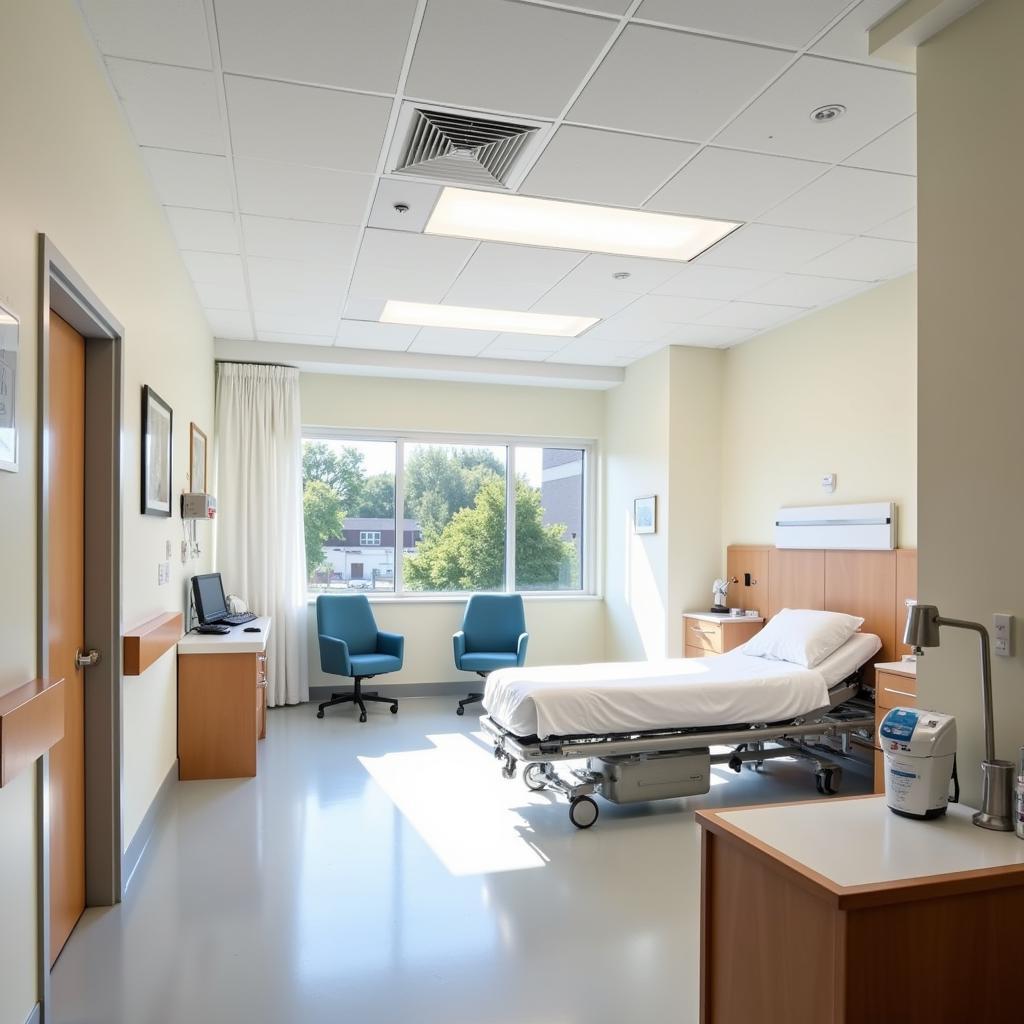 Bright and airy patient room with a view.