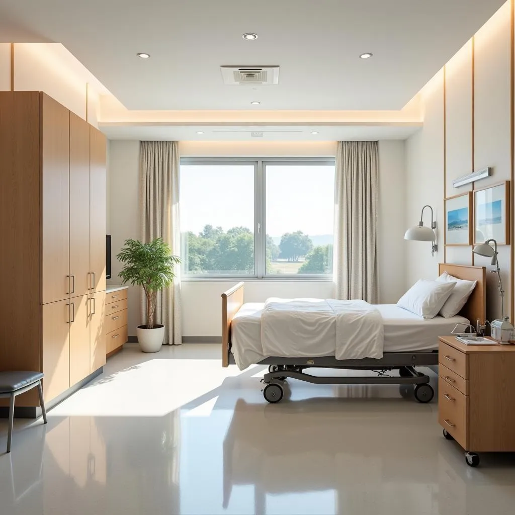 Spacious and comfortable private patient room