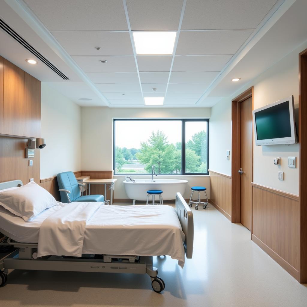 Comfortable and modern patient room at San Jose Hospital