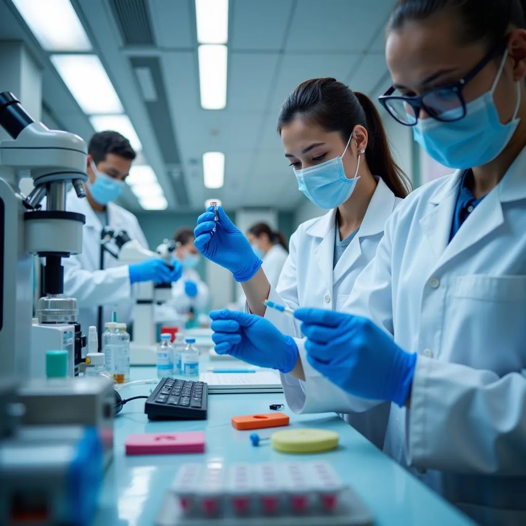 Scientists Researching Vaccines in a Lab