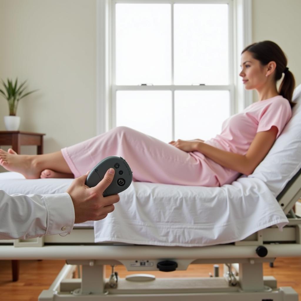 Semi-Electric Hospital Bed with Patient