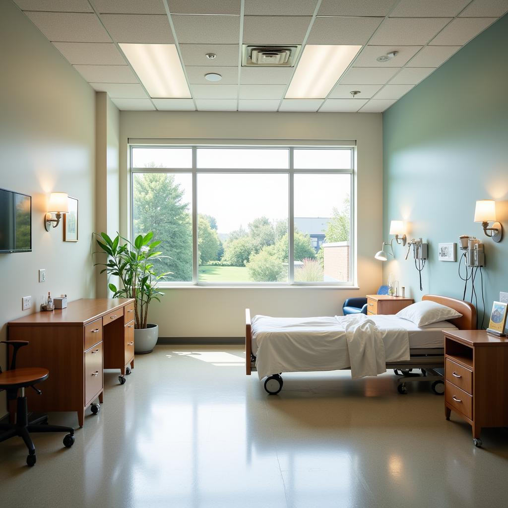 Comfortable patient room at San Jose Hospital