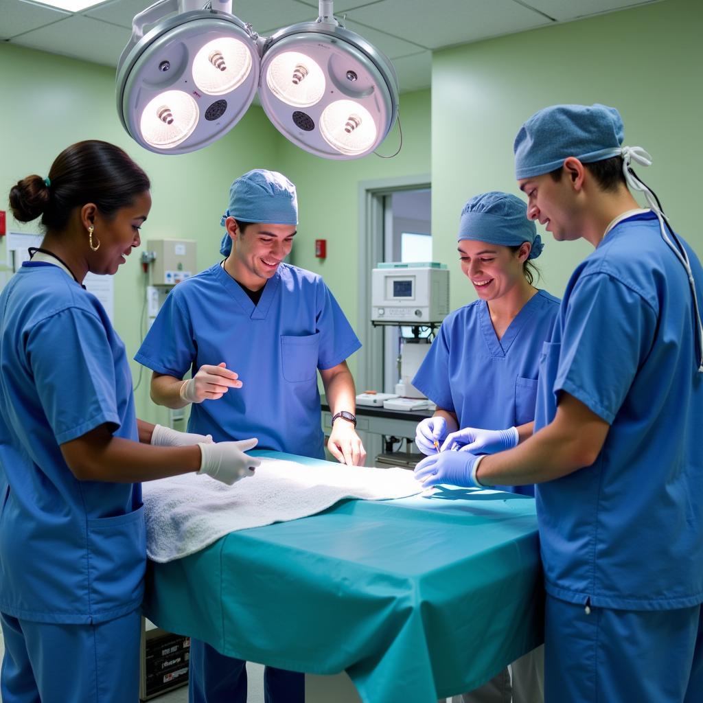 Medical professionals working together in a Shriners Hospital