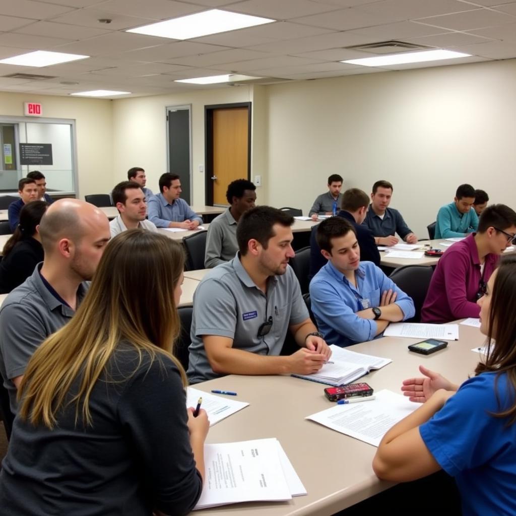 Group of healthcare professionals engaged in a training session