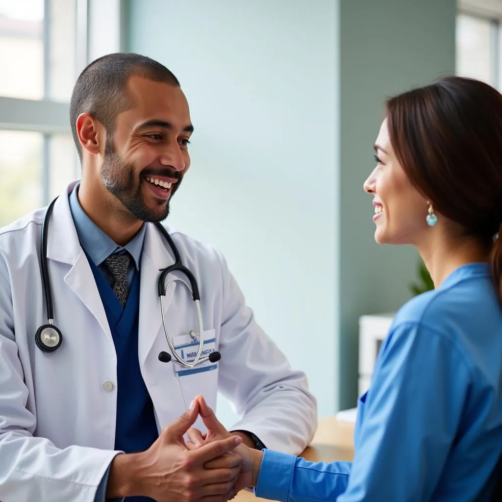 Experienced physician attending to a patient at Sinai Hospital's express care clinic