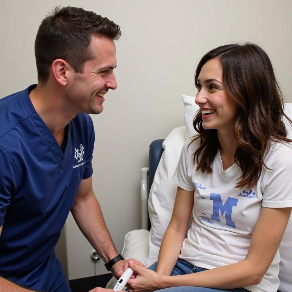 Patient receiving an ultrasound at Slidell Memorial Hospital