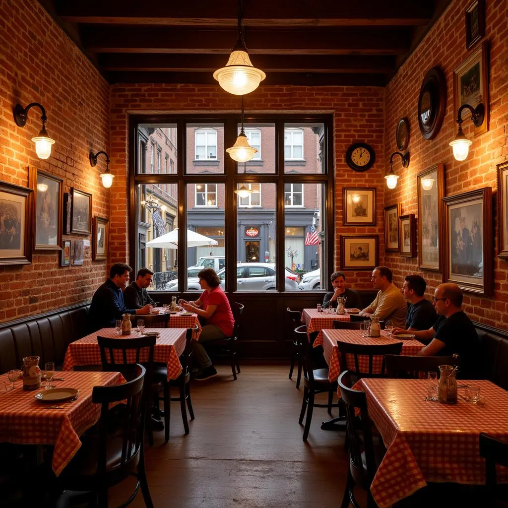 Warm and Inviting Atmosphere of a Southern Restaurant in Manhattan