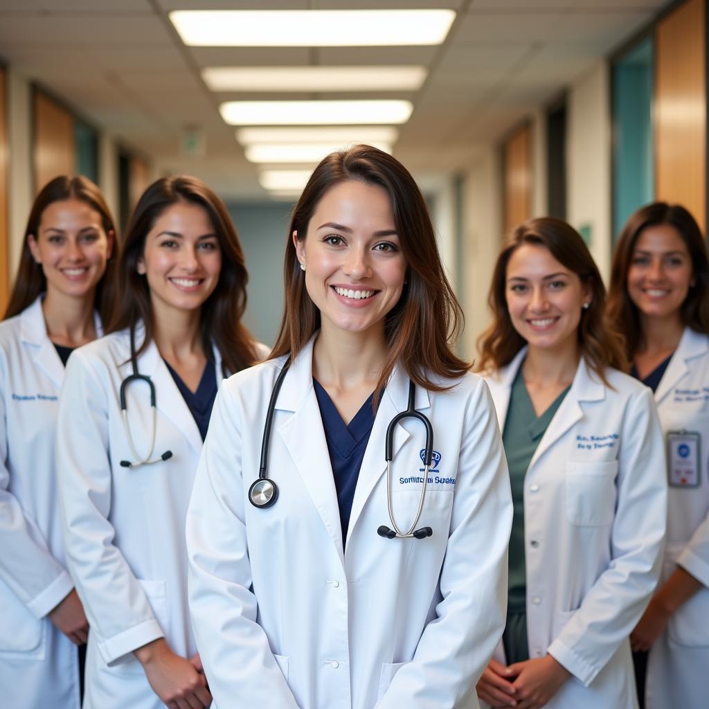 Diverse group of doctors smiling