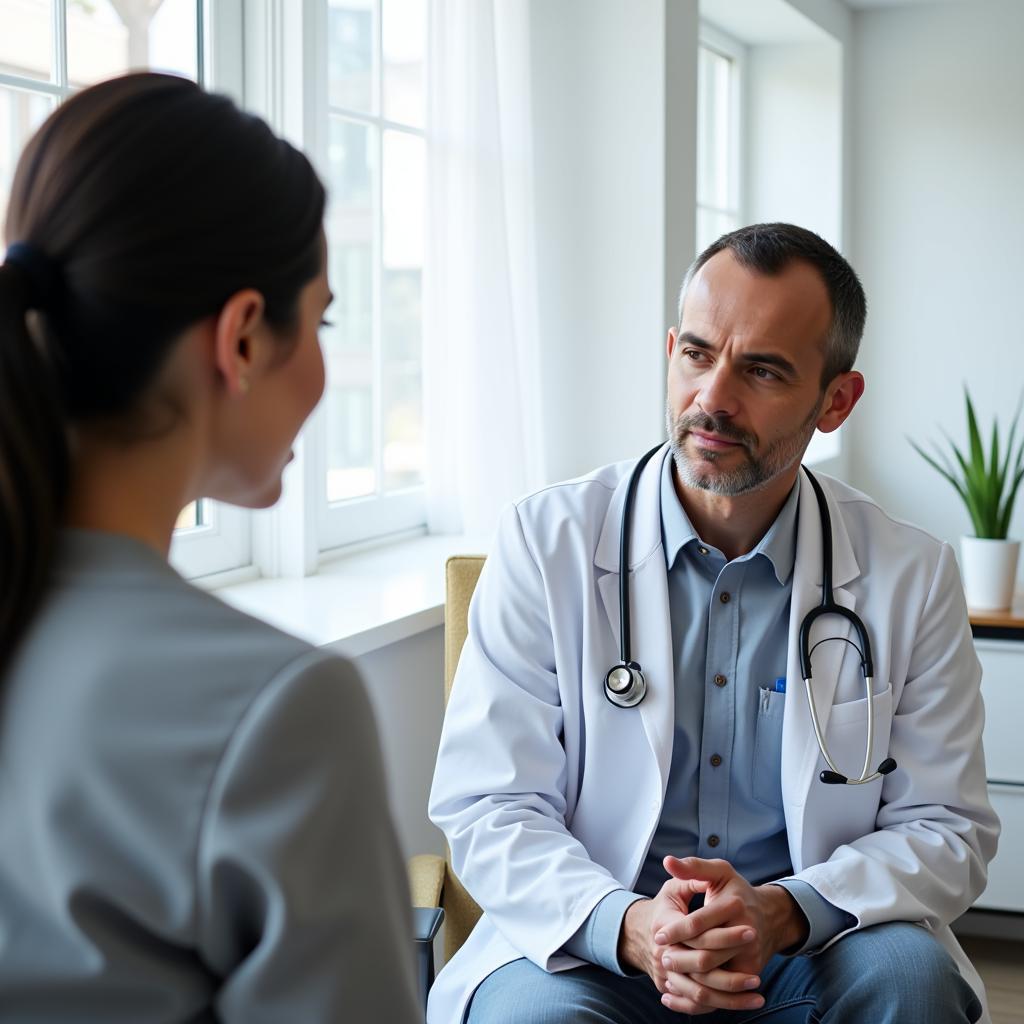  Specialist Doctor Consulting with a Patient at Columbus Community Hospital