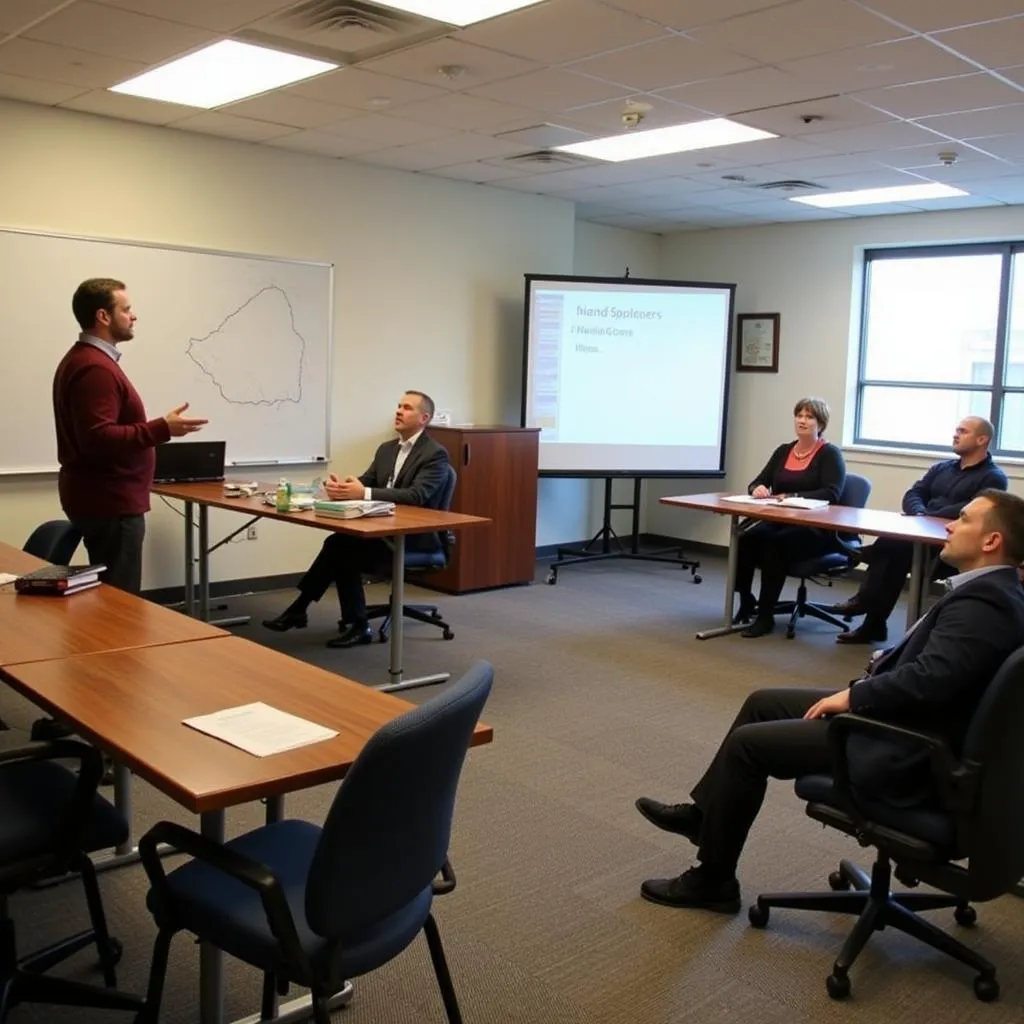 Medical professionals participating in a training session at Spring Grove Hospital