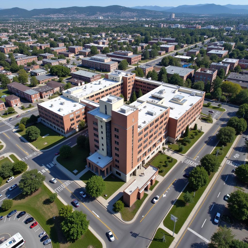 Aerial View of St Anthony Hospital Oklahoma City and Surrounding Area