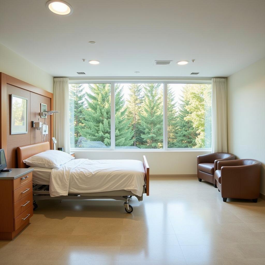 Comfortable and modern patient room at St. Elizabeth Hospital in Enumclaw