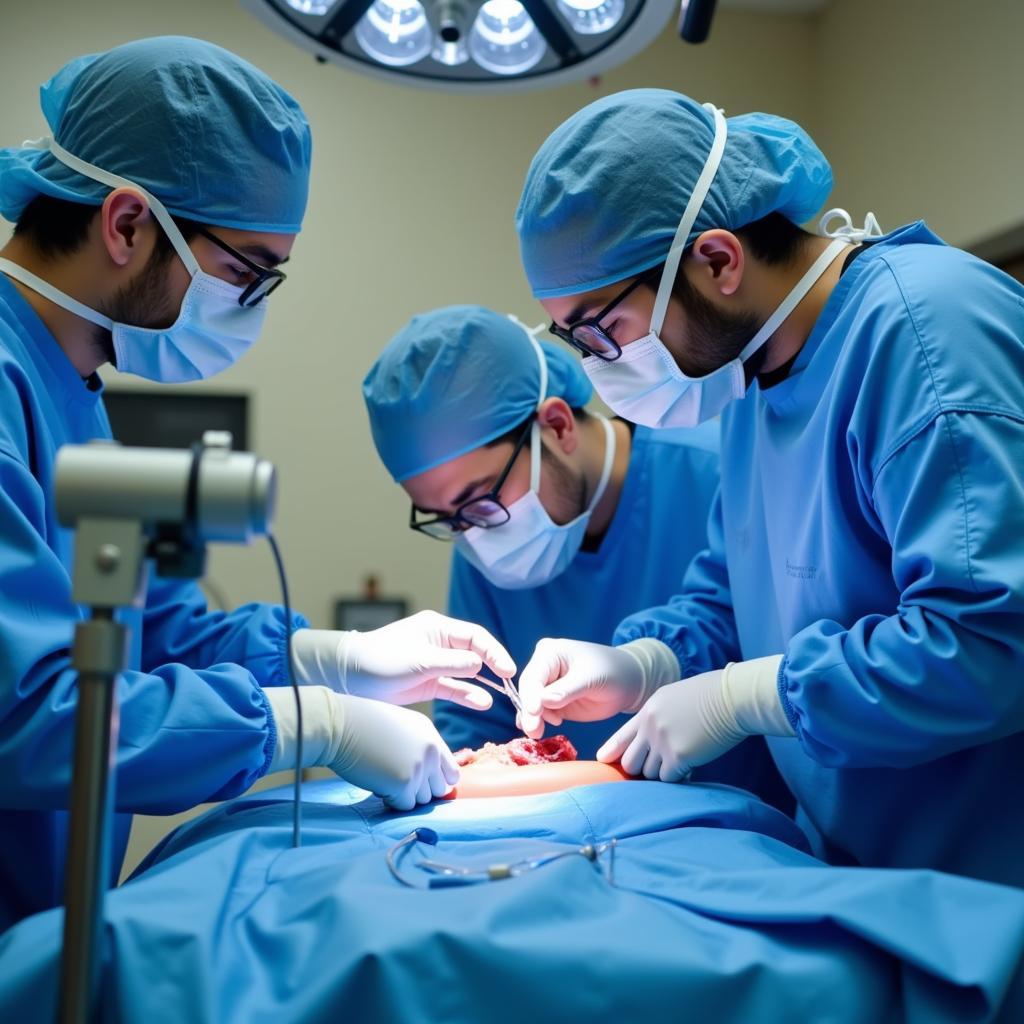 Endoscopy procedure being performed at St. Joseph Hospital.