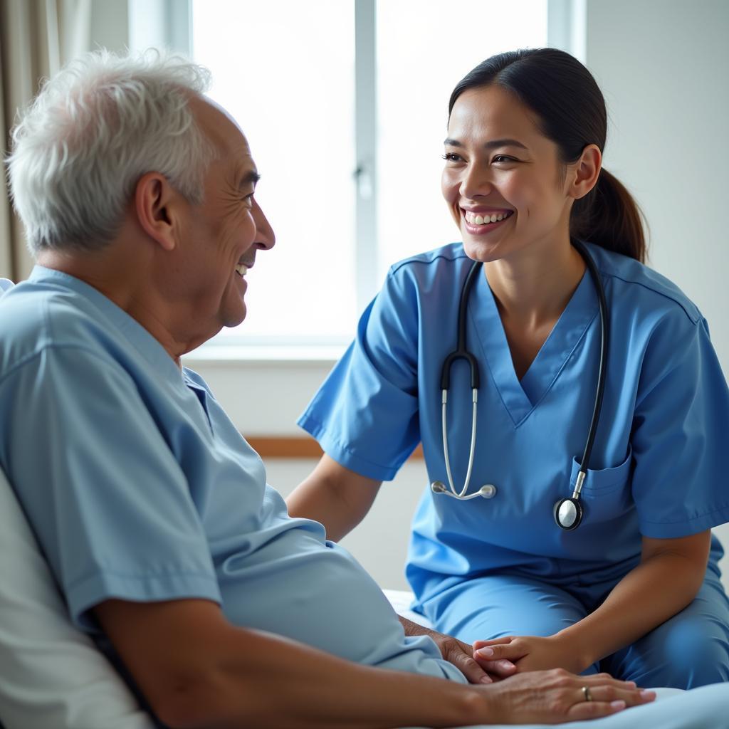 Patient receiving care at St. Joseph Hospital