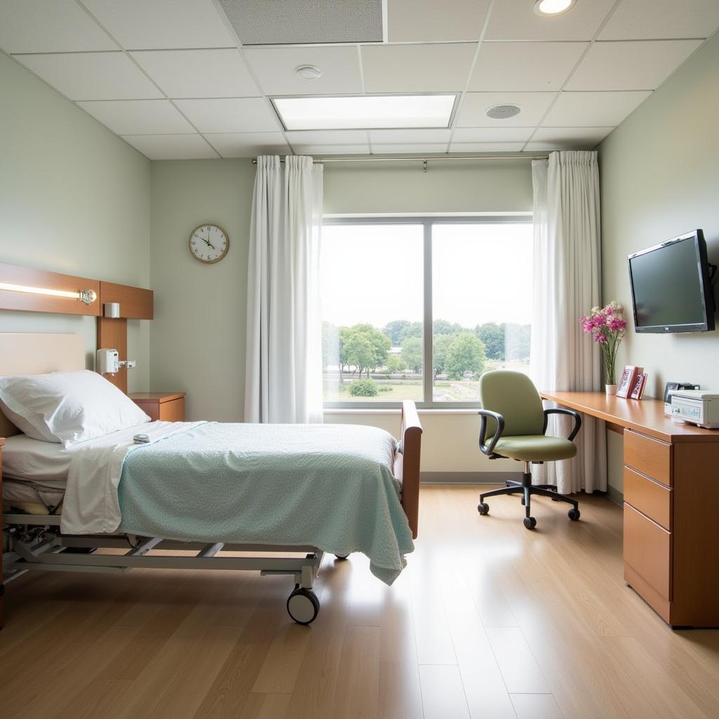 Comfortable and modern patient room with a view