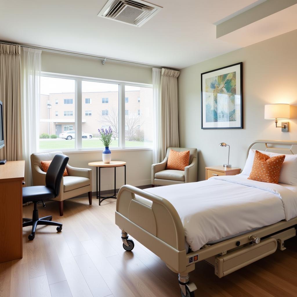 Comfortable and modern private patient room