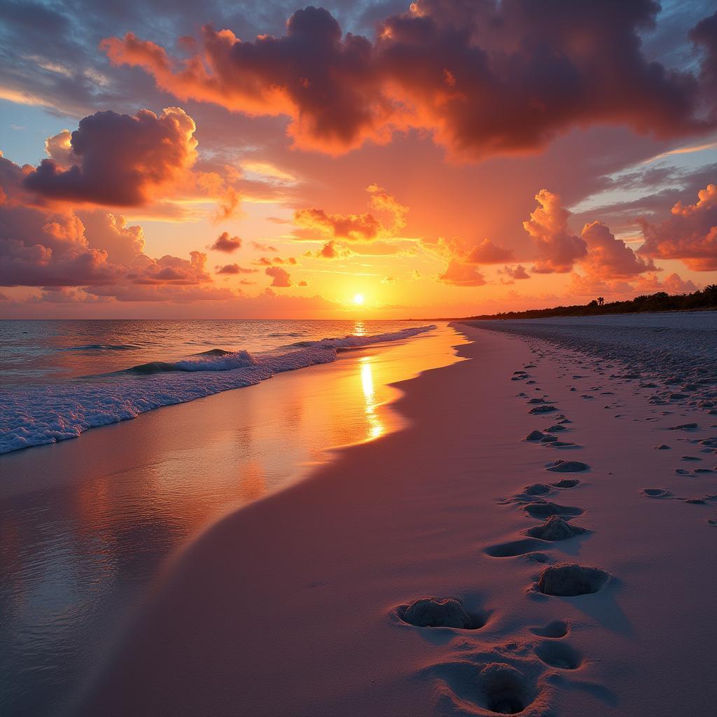 Mesmerizing sunset over the Gulf of Mexico at St. Pete Beach 