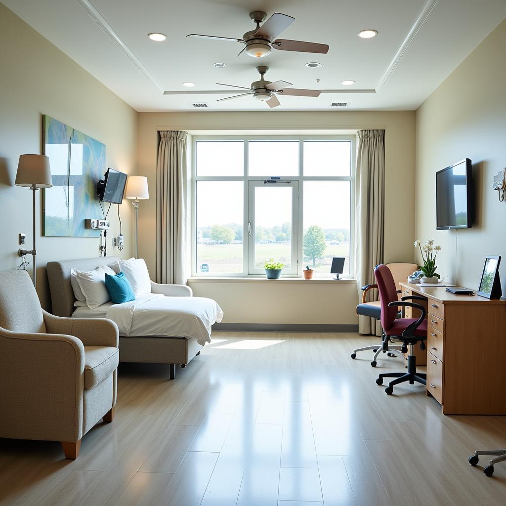 Comfortable and modern patient room