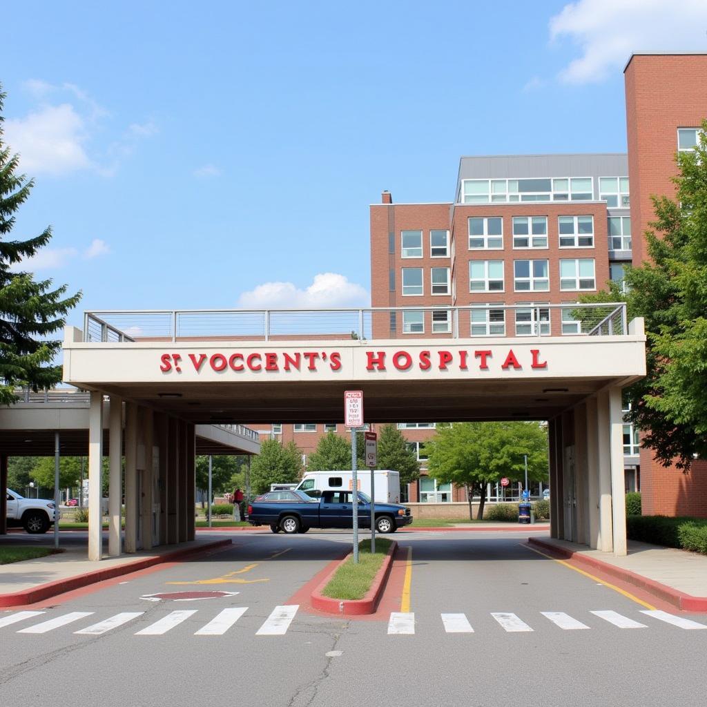 Entrance to St. Vincent's Hospital Parking Garage