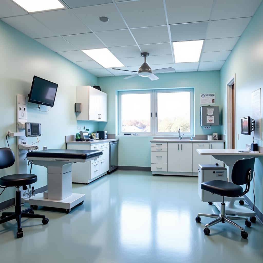 Modern exam room equipped with advanced veterinary technology