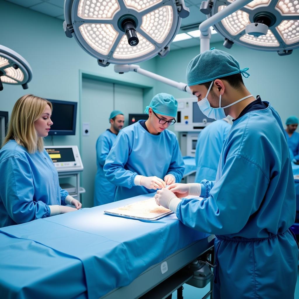 Advanced surgical equipment in the operating room