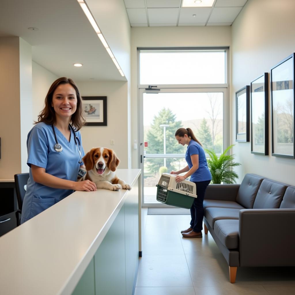 Welcoming Reception Area at Animal Hospital in Charlotte