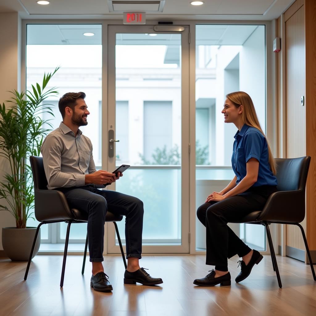 Job interview taking place at a Stockton hospital