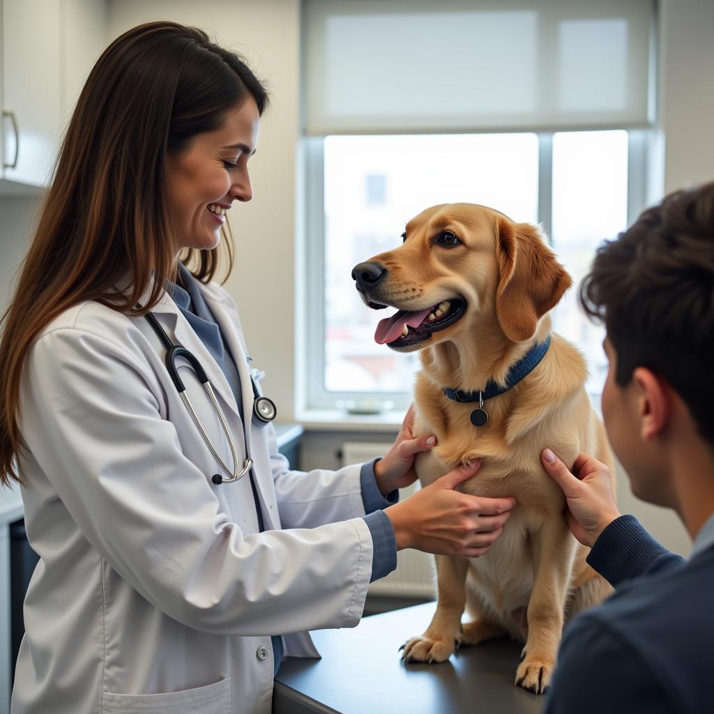 Experienced Stroud Veterinarian Examining a Dog