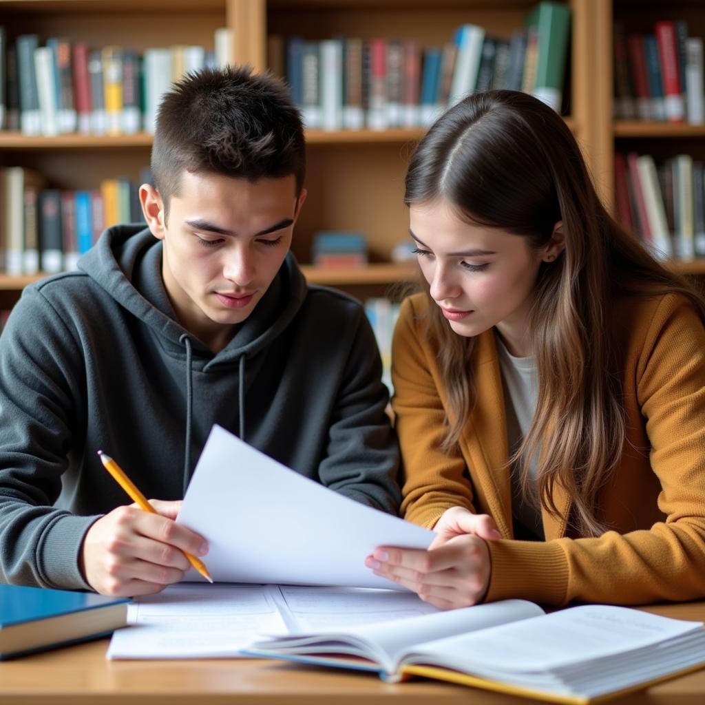 Students Reviewing Scholarship Application