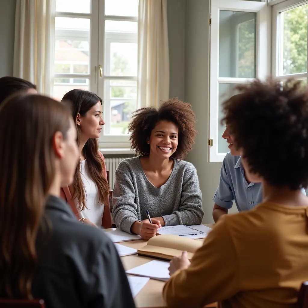 Support group session in a psychiatric hospital