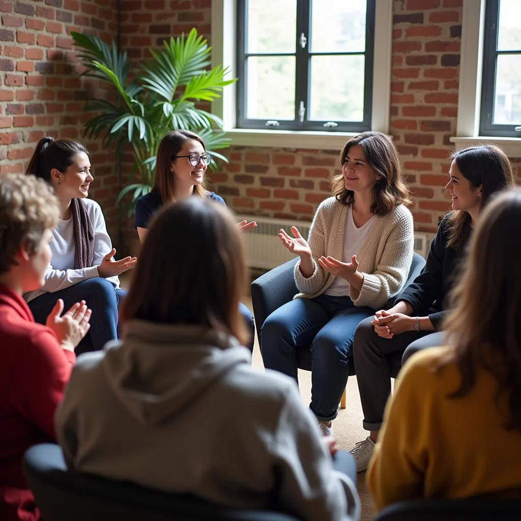 Support Group Members Sharing in a Circle