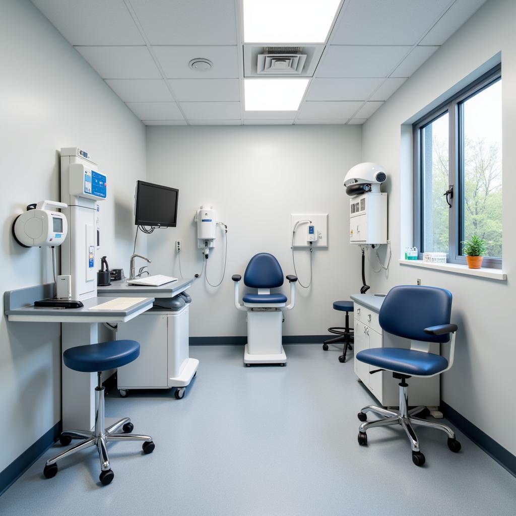 Well-equipped examination room at Tanneberger Veterinary Hospital