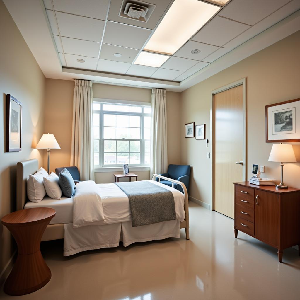 Spacious and comfortable patient room at Telfair Hospital Savannah