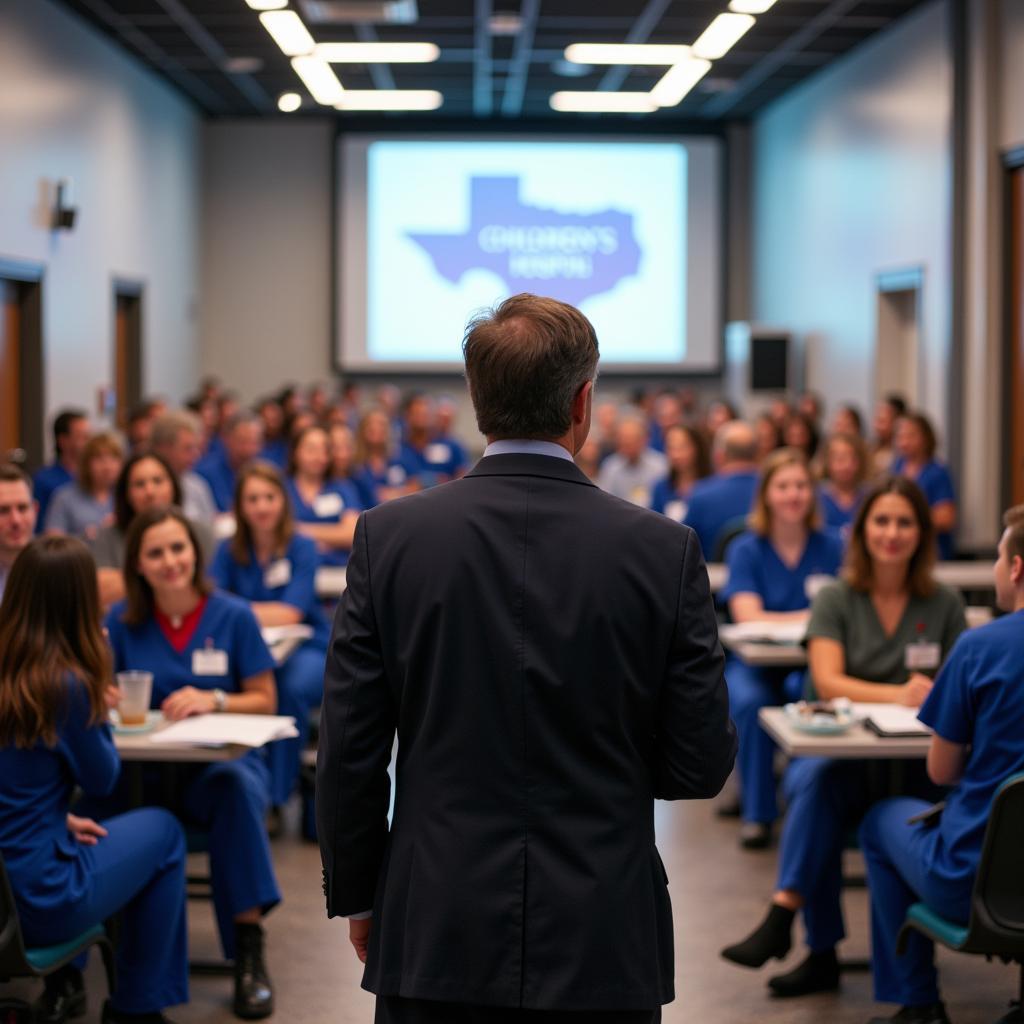 CEO Addressing Hospital Staff