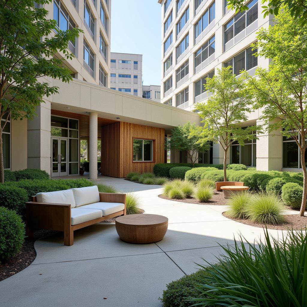 Peaceful outdoor space for reflection and relaxation