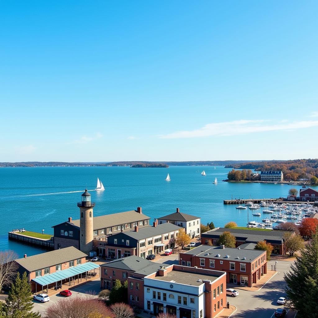 Traverse City Waterfront with Attractions