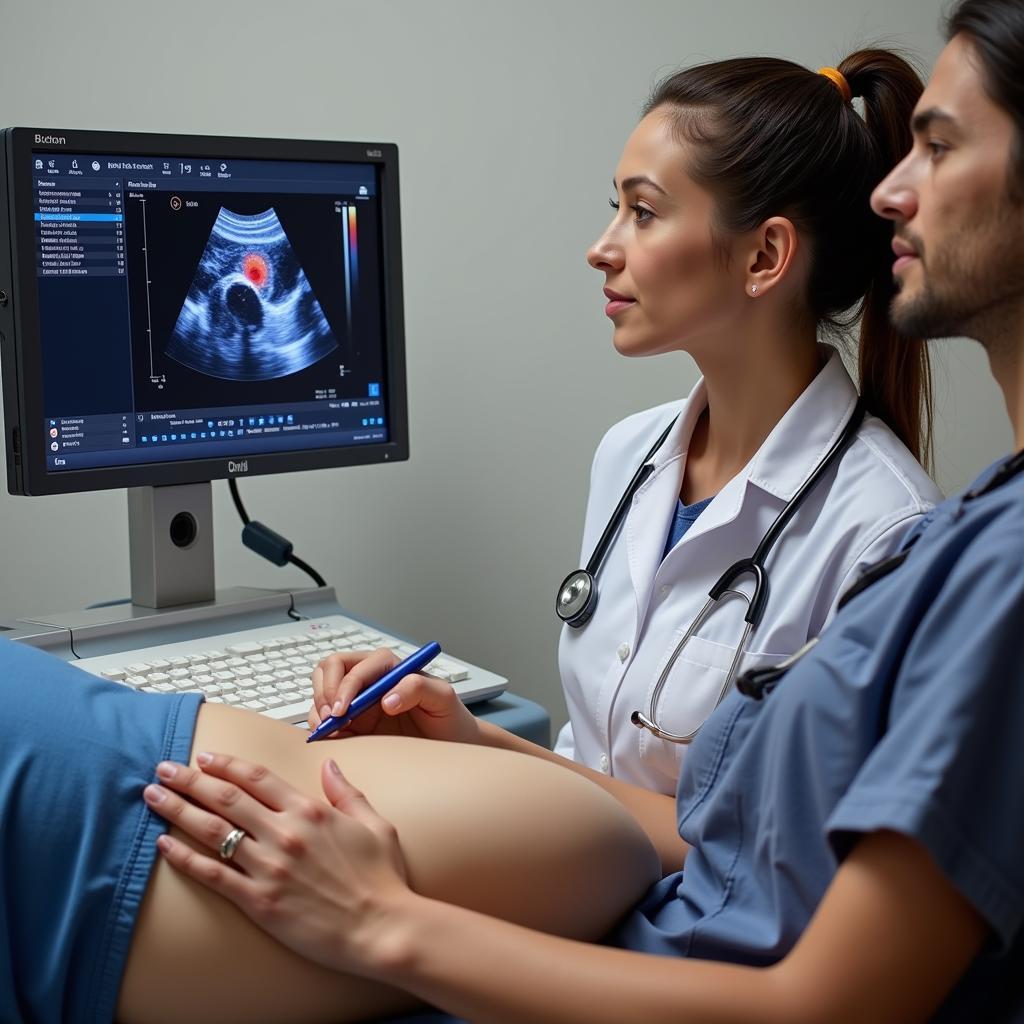 Doctor Performing an Ultrasound Examination