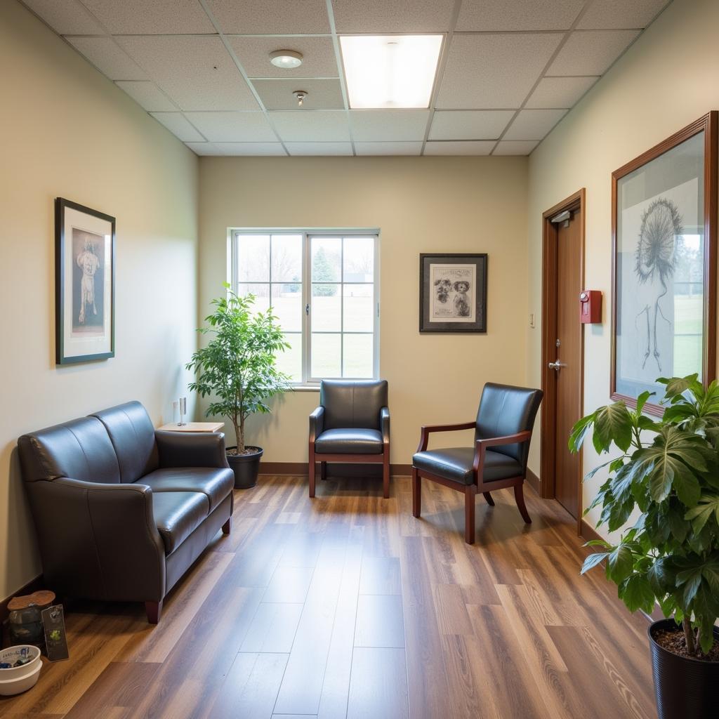 Inviting waiting area at Union Park Animal Hospital