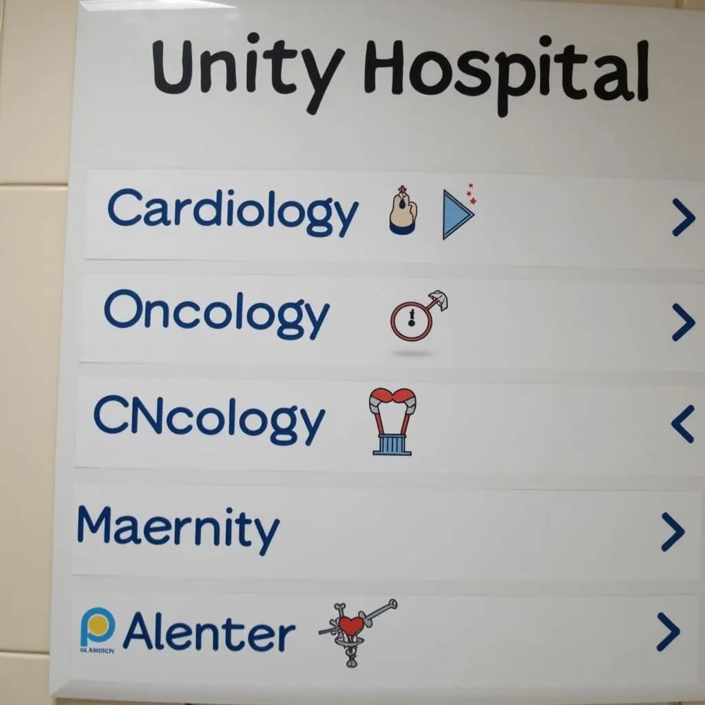 Hospital Department Signage